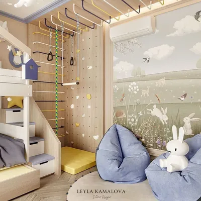 Дизайн детской комнаты со спортивным уголком - красочное воплощение  оригинальной идеи для двоих мальчиков | Дизайн детской комнаты, Идеи  домашнего декора, Дизайн детской спальни