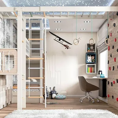 Дизайн детской комнаты со спортивным уголком - красочное воплощение  оригинальной идеи для двоих мальчиков | Детская мебель | Дизайн | Mamka™ |  Дзен