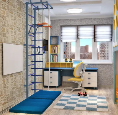 Спортивный уголок в детской комнате, варианты с фото | Студия Дениса Серова