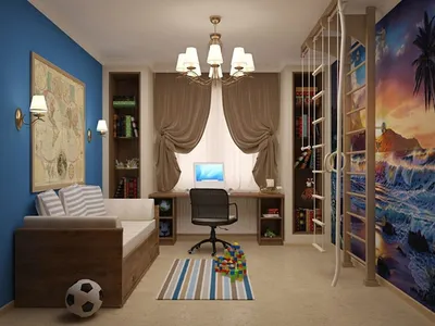 Детская комната со спортивным уголком: веселый и функциональный дизайн [88  фото]