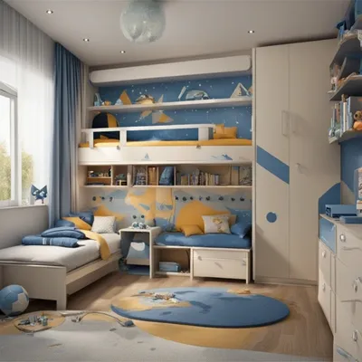 Проект - Спортивная детская комната. Дизайнер - Design Studio Interior Ideas