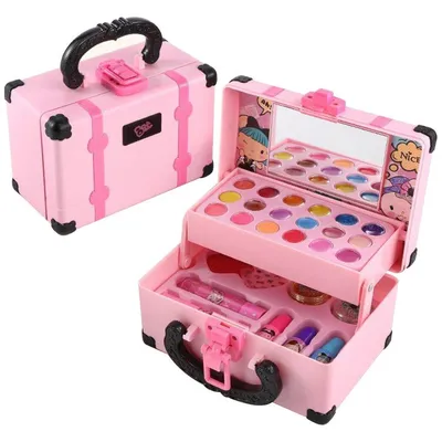 Детская косметика Aliexpress Fashion Baby Cosmetics Makeup Set Safe  Washable Baby Makeup Set Box Princess Beauty Role Toys for Girls Baby Toys  - «Первый набор косметики для маленькой модницы» | отзывы