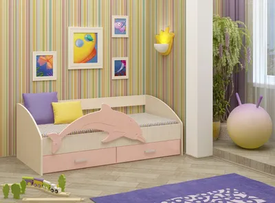 Детская кровать Дельфин-3 МДФ салатовый (80х160) - купить за 9 490 руб. в  Москве - Интернет магазин «Мебель Скоро»
