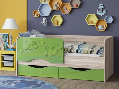 Детская кровать Дельфин-3 МДФ оранжевый (80х160) - купить за 11 394 руб. в  Москве - Интернет магазин «Мебель Скоро»