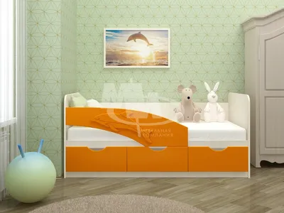 Детская кровать Дельфин-6 МДФ, 80х160, темно-синий купить в Екатеринбурге  по низкой цене от Азбука Мебели
