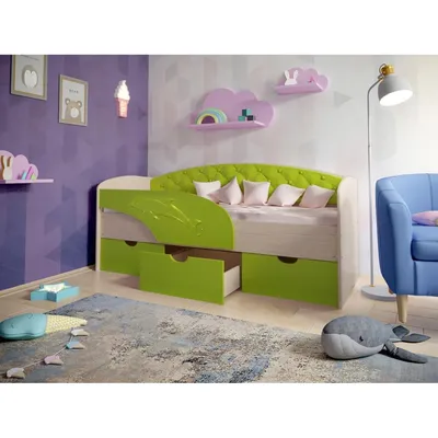 Купить Детская кровать Дельфин-2 голубой металлик / белфорд 80х140 см за 10  390 ₽ в Твери с доставкой | НОНТОН