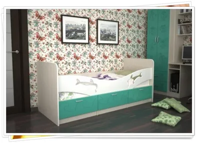 Кровать детская Дельфин/Алиса 1.4 б/м (Дуб белфорт/Ваниль) купить в  Свободном по низкой цене в интернет магазине мебели