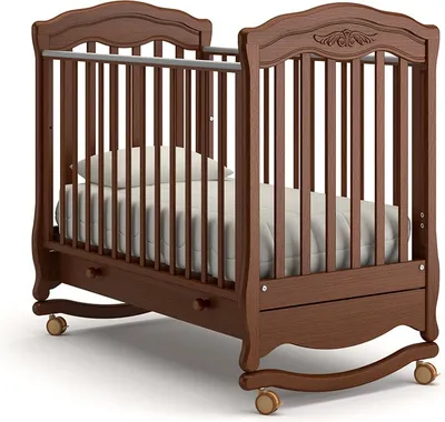 Детская кроватка для новорожденных / кроватка 120 60 / колесо-качалка / на  колесах - купить с доставкой по выгодным ценам в интернет-магазине OZON  (634335902)