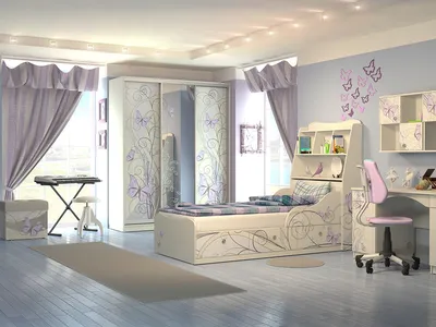 Детская мебель Леди (Сканд), кровать-чердак Леди 1, 3, 4 - купить недорого  напрямую от производителя мебель для девочек Сканд в Москве