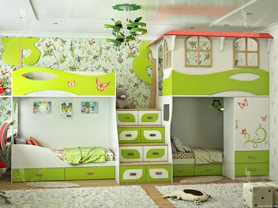 Детская комната для девочки (Детская кровать, шкаф, стол) | ТЦ «Большой  мебельный базар»