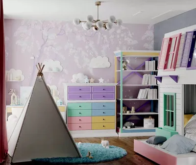 Детская комната для девочки (Детская кровать, шкаф, стол) | ТЦ «Большой  мебельный базар»