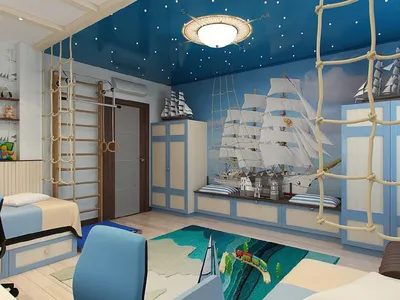 Дизайн детской комнаты в морском стиле - «EVO кухни»
