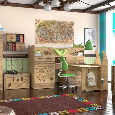 Фото дизайна детской комнаты в морском стиле