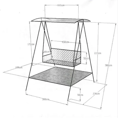 Чертеж качели из профильной трубы с размерами | Городской дизайн мебели,  Качели, Железный стол