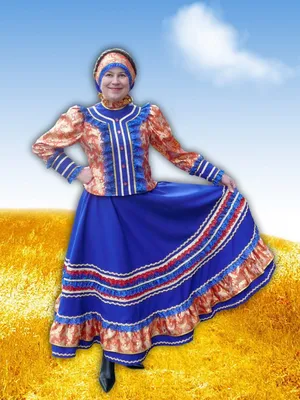 Казачий костюм на девочку Аксиньюшка цвет голубой купить в  kaskad-prazdnik.ru за 6000 руб.