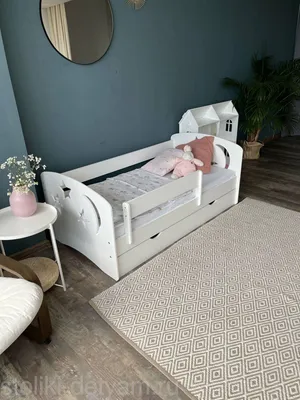 Детская кровать с бортиком - Белая 80*160