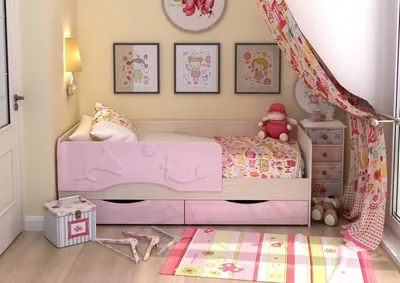 Кроватка с мягкими бортами Иви для девочки купить недорого от производителя  - Детская мебель с доставкой в интернет-магазине M-maker