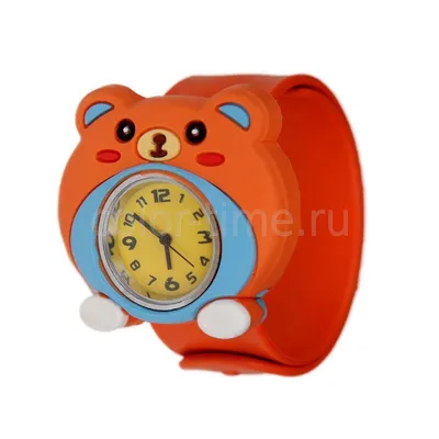 Купить Наручные часы Slap on Watch kids (Слэп Наручные часы детские)  оранжевые оранжевый мишка