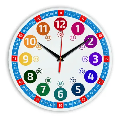 Часы настенные детские \"Учим время\" бесшумные большие на кухню на стену,  диаметр 28 см, часы обучающие в детскую комнату, часы интерьерные настенные  часы настенные - купить по низкой цене в интернет-магазине OZON (556882030)