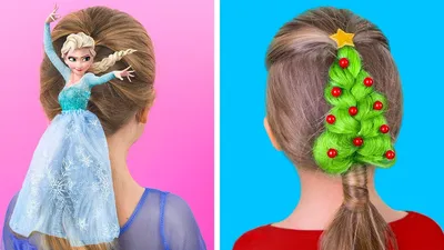 10 милых причёсок для девочек на Новый год - YouTube