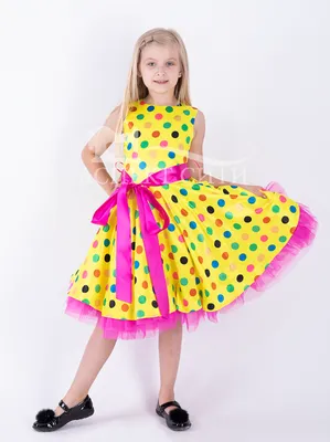 Детские платья в стиле ретро в горошек, платье-пачка для маленьких принцесс  с бантом для свадьбы, дня рождения, детская одежда | AliExpress