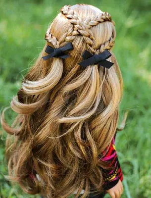 cool Красивые прически на длинные распущенные волосы — Идеи на свадьбу,  выпускной и на каждый день | Плетеные косички, Волосы девушек, Уход за  детскими волосами