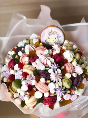 Детские сладкие букеты из конфет, маршмеллоу | Букет конфет31