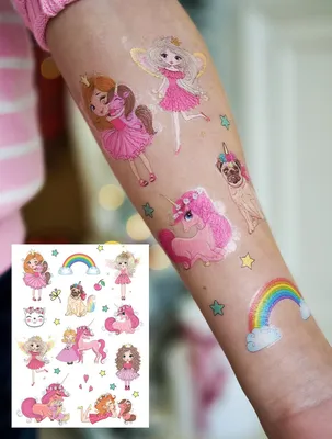 Татуировки переводные временные татушки набор детские для девочек- купить  по выгодной цене в интернет-магазине OZON (894196664)
