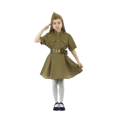 Военный костюм Командир с биноклем, детская военная форма, размер L, на  9-10 лет, рост 134-140 см, . В комплекте: фуражка, гимнастёрка, ремень,  галифе, сапоги, плащ-палатка, бинокль с компасом, георгиевский бант.