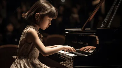 Девушка Играет Пианино стоковое фото ©PantherMediaSeller 334061316