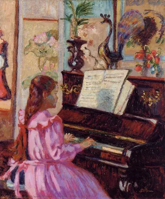 девушка играет на пианино в зеленой среде Фон Обои Изображение для  бесплатной загрузки - Pngtree