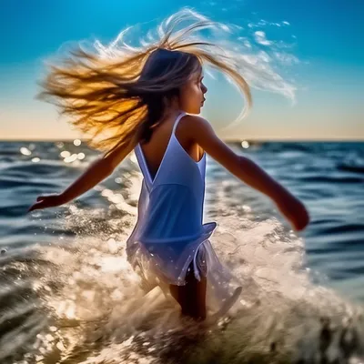 Красоты Девушка Прыгает На Фоне Моря Стоковые Фотографии | FreeImages
