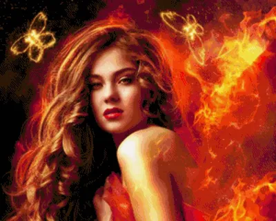 Девушка-огонь зажигает огонь. …» — создано в Шедевруме