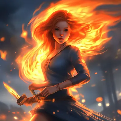 Девушка огонь» — создано в Шедевруме