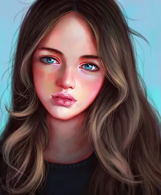 Девушка с голубыми глазами и тёмными волосами — Картинки для аватарки