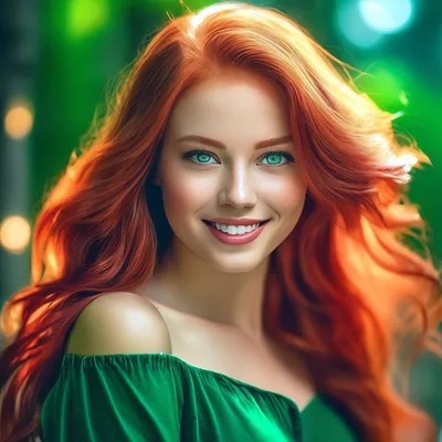 Красивая Девушка С Рыжими Волосами В Зеленых Листьях — стоковые фотографии  и другие картинки Вертикальный - iStock