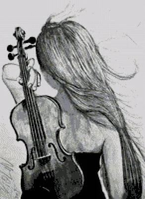 ♕︎ девушка играет на скрипке , …» — создано в Шедевруме