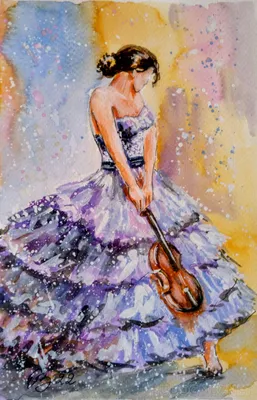Девушка со скрипкой - картины и постеры от 990 руб| КартинуМне!