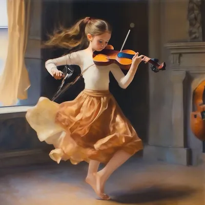 Фото Vocaloid девушка играет на скрипке Аниме