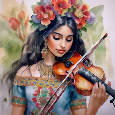 Картина по номерам Девушка со скрипкой Brushme - BS491 купить в Украине -  artstreet.com.ua