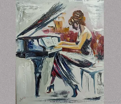 Картины:Девушка за пианино в интернет-магазине Ярмарка Мастеров по цене  17000 ₽ – NVWBQBY | Картины, Лебедянь - доставка по России
