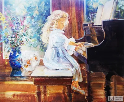 Девочка играет на пианино Векторное рисование Иллюстрация вектора -  иллюстрации насчитывающей классицистическо, рука: 159270488