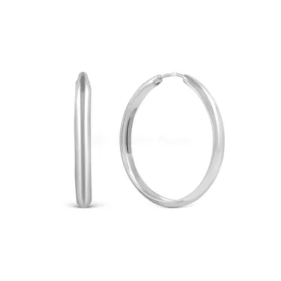 Серьги-конго из серебра родированные - диаметр 3 см: 925 пробы 35-30-00р —  купить в ювелирном интернет-магазине «Серебро России»