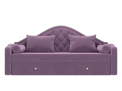 Детский диван-кровать «Сойер» Сиреневый, Микровельвет микровельвет  фиолетовый купить от 48990 руб. в интернет-магазине Фабрики PUSHE в Обнинске
