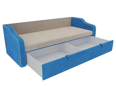 Детский диван-кровать ИВИ принт Star-sky ткань синяя с бортиками | Фабрика  Мирлачева