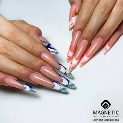 MagicNails Накладные ногти с дизайном и клеем длинные гелевые короткие