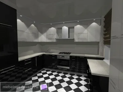 Черно-белая кухня, стиль и дизайн