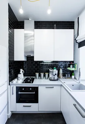 Чёрно-белые кухни в современном интерьере | Кухонный Двор | Дзен