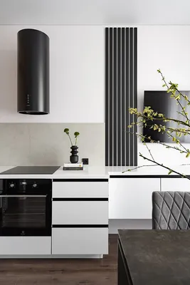 Дизайн Кухня в стиле Современный в черно-белом цвете №12552