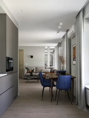 Дизайн интерьера совмещенной кухни-гостиной 50 кв.м. в Молодечно